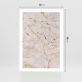 Plakat bez ramy 21x30 - Beżowy Marmur i Złoto - marmur, beżowy marmur