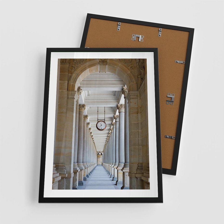 Plakat w ramie 50x70 - Kolumny Czasu - architektura, kolumny - rama czarna