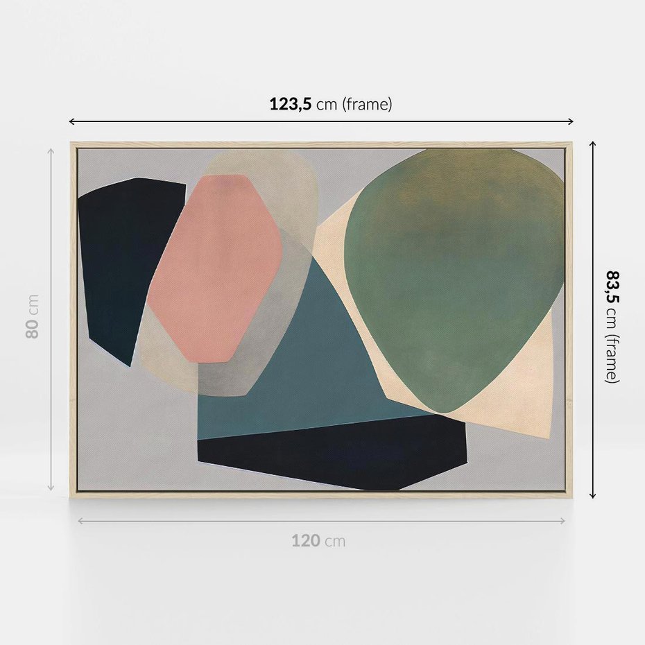 Obraz w ramie 120x80 - Szare Tło Plam - abstrakcyjne plamy, kształty - rama drewno