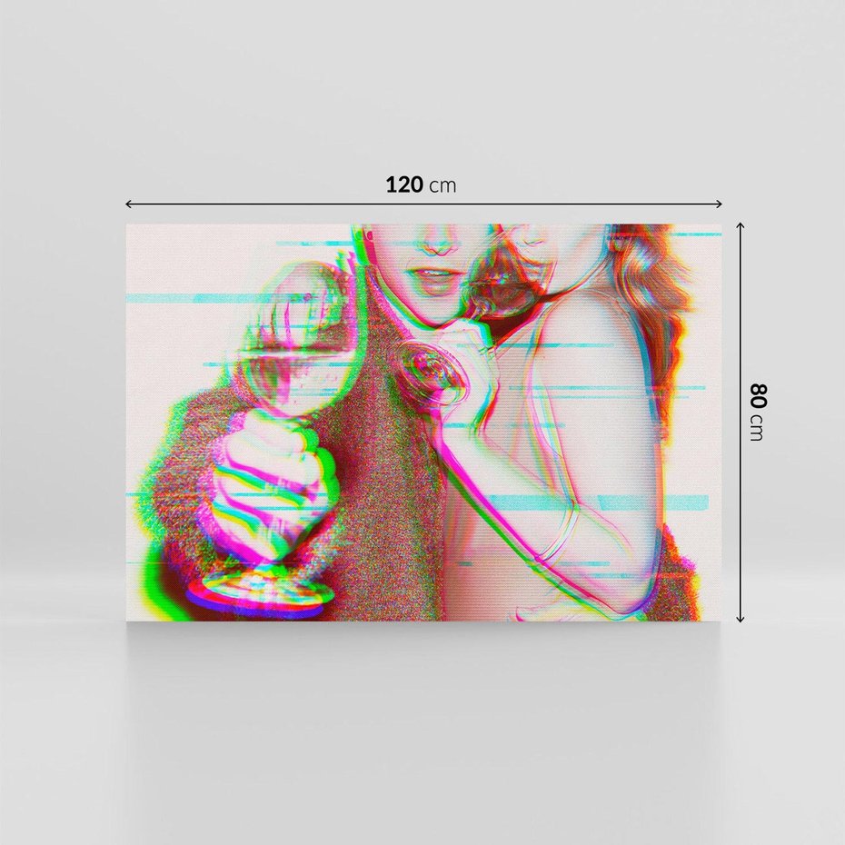 Obraz na płótnie 120x80 - Zakochani na Kliszy - zdjecie, stara prześwietlona klisza