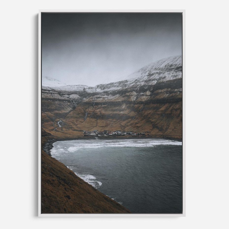 Obraz w ramie 50x70 - Spektakularna Przyroda - fiordy, Norwegia - rama biała