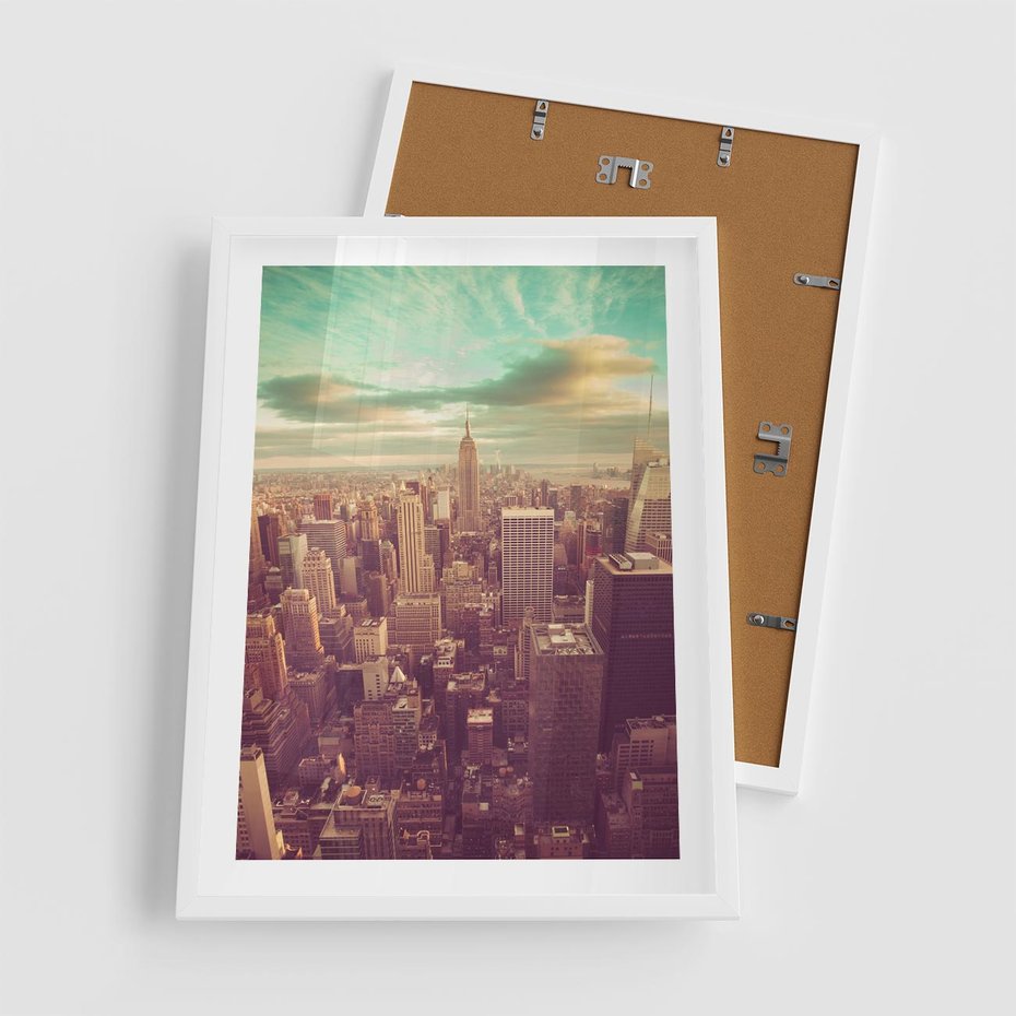 Plakat w ramie 50x70 - Nowy Jork w oczach - Nowy Jork - rama biała