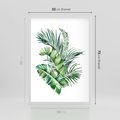 Plakat w ramie 50x70 - Piękno Złotej Rośliny - złote, liście - rama biała