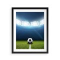 Plakat w ramie 40x50 - Piłka w drodze do gola - piłka, gol - rama czarna