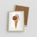 Plakat w ramie 30x40 - Slodki Raj Lodziarni - lody, deser - rama drewno