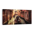 Obraz na płótnie 120x60 - Spokojna Wenecja - gondolier w gondoli, kanały Wenecji