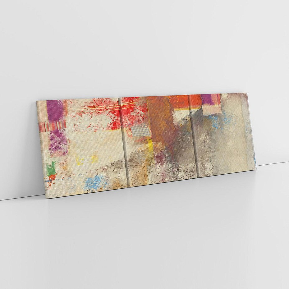 Obraz na płótnie 120x40 - Abstrakcja olejna - kształty i kolory - abstrakcja, olejna