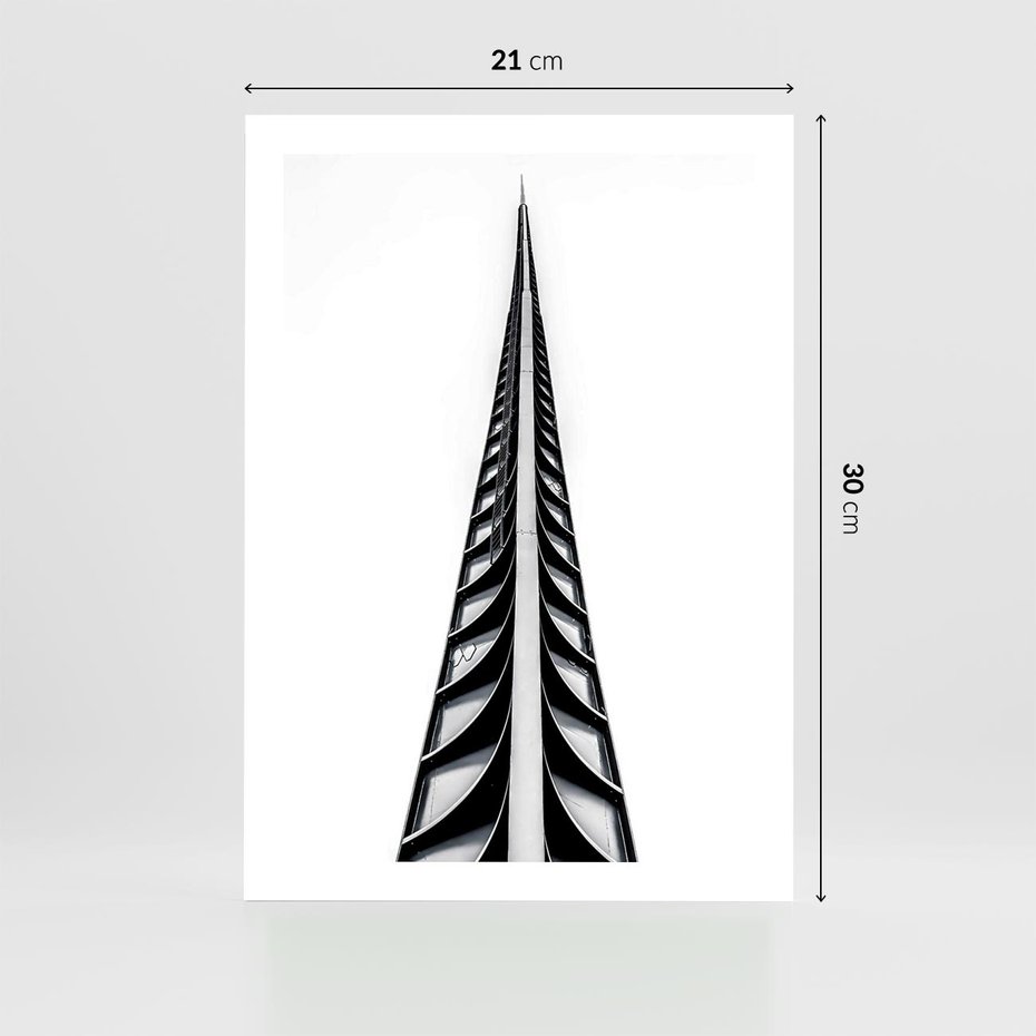 Plakat bez ramy 21x30 - Majestatyczna Architektura - wysoki, strzelisty wieżowiec