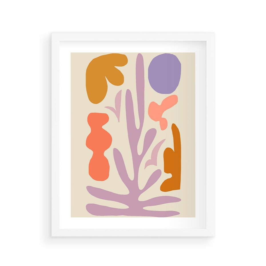 Plakat w ramie 40x50 - Przenikająca Harmonia - abstrakcyjny obraz, pastelowe kolory - rama biała