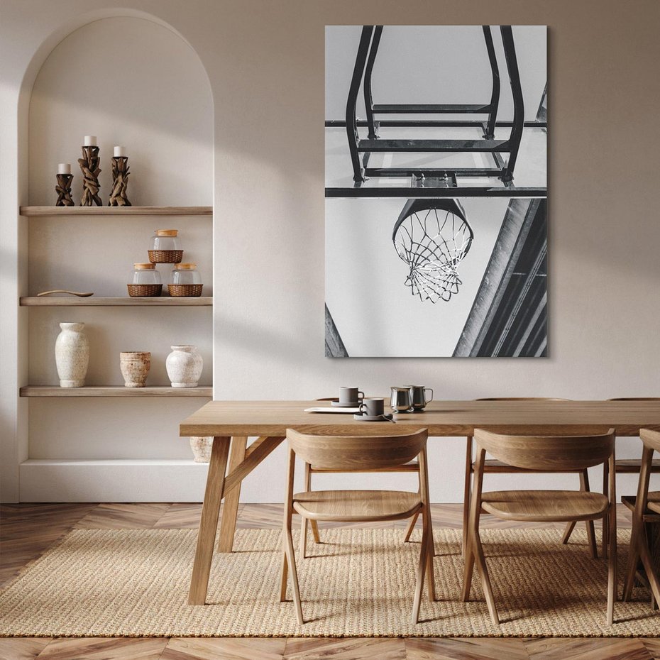 Obraz na płótnie 50x70 - Koszykówka - Radość Gry w Kosz - koszykówka, kosz