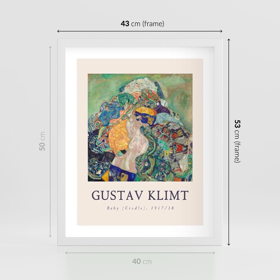 Plakat w ramie 40x50 - Sztuka z Reprodukcją G. Klimta - Gustav Klimt, reprodukcja - rama biała