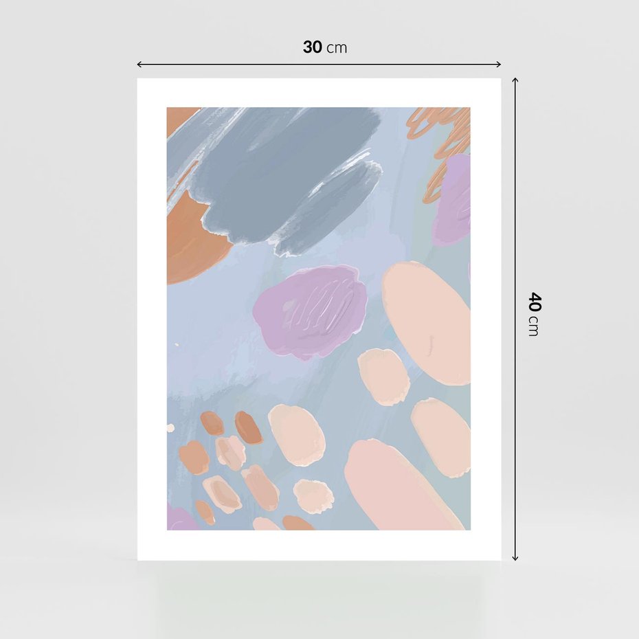 Plakat bez ramy 30x40 - Migocące Pastelowe Spektrum - abstrakcyjne akwarelowe plamy, pastele