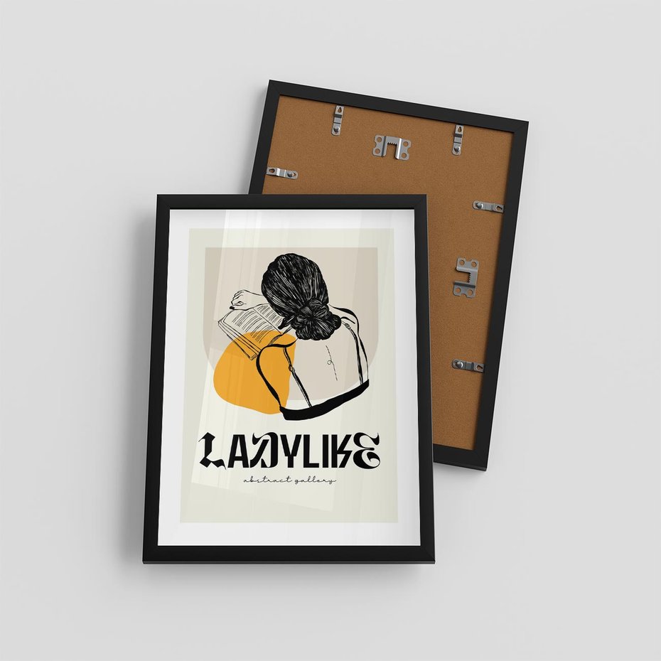 Plakat w ramie 30x40 - Kobiecość w Literach - grafika, nowoczesność - rama czarna