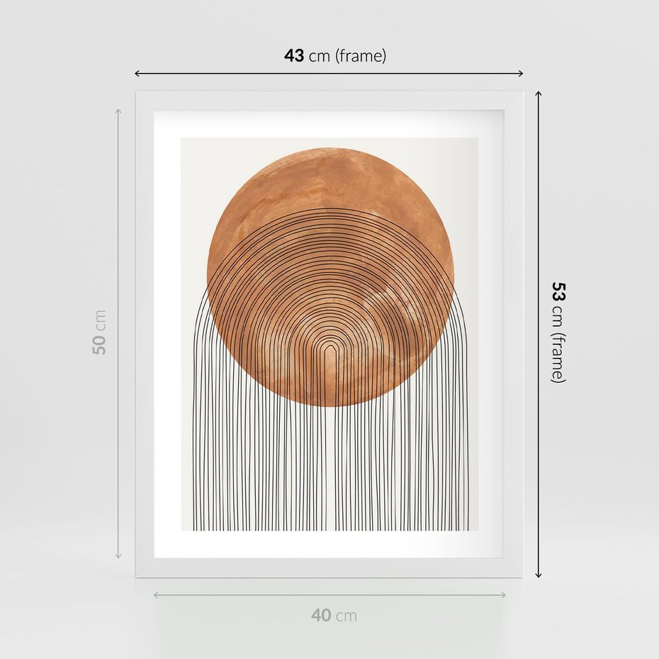 Plakat w ramie 40x50 - Złote Akcenty - nowoczesna sztuka, modern - rama biała