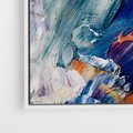 Obraz w ramie 80x80 - Rytmy ukrytych pragnień - chaos i abstrakcja, plamy koloru - rama biała