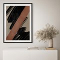 Plakat w ramie 30x40 - Mroczne Refrakcje - abstrakcja, czarne splatane linie - rama czarna