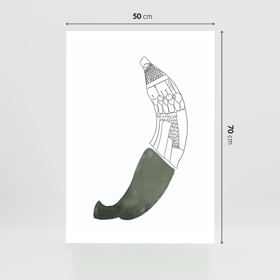 Plakat bez ramy 50x70 - Rozkwitające Barwy Akwareli - minimalistyczny plakat, banan