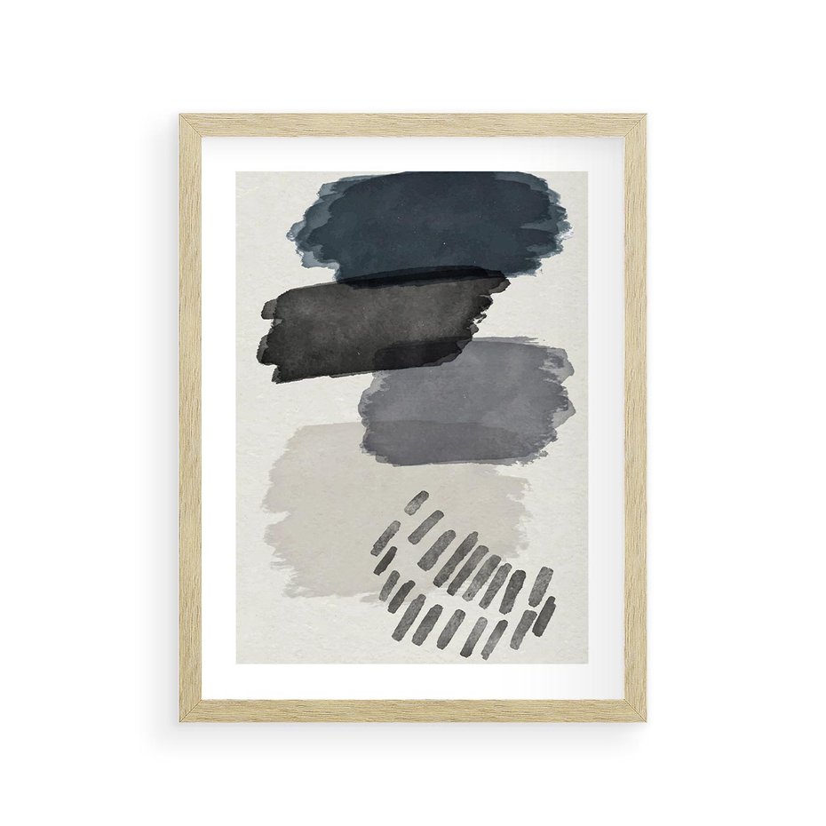 Plakat w ramie 30x40 - W Stylu Akwareli - nowoczesny plakat, abstrakcja - rama drewno