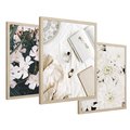 Zestaw obrazy w ramie 50x70 galeria - Kwiaty, perfumy, salon, sypialnia - rama drewno