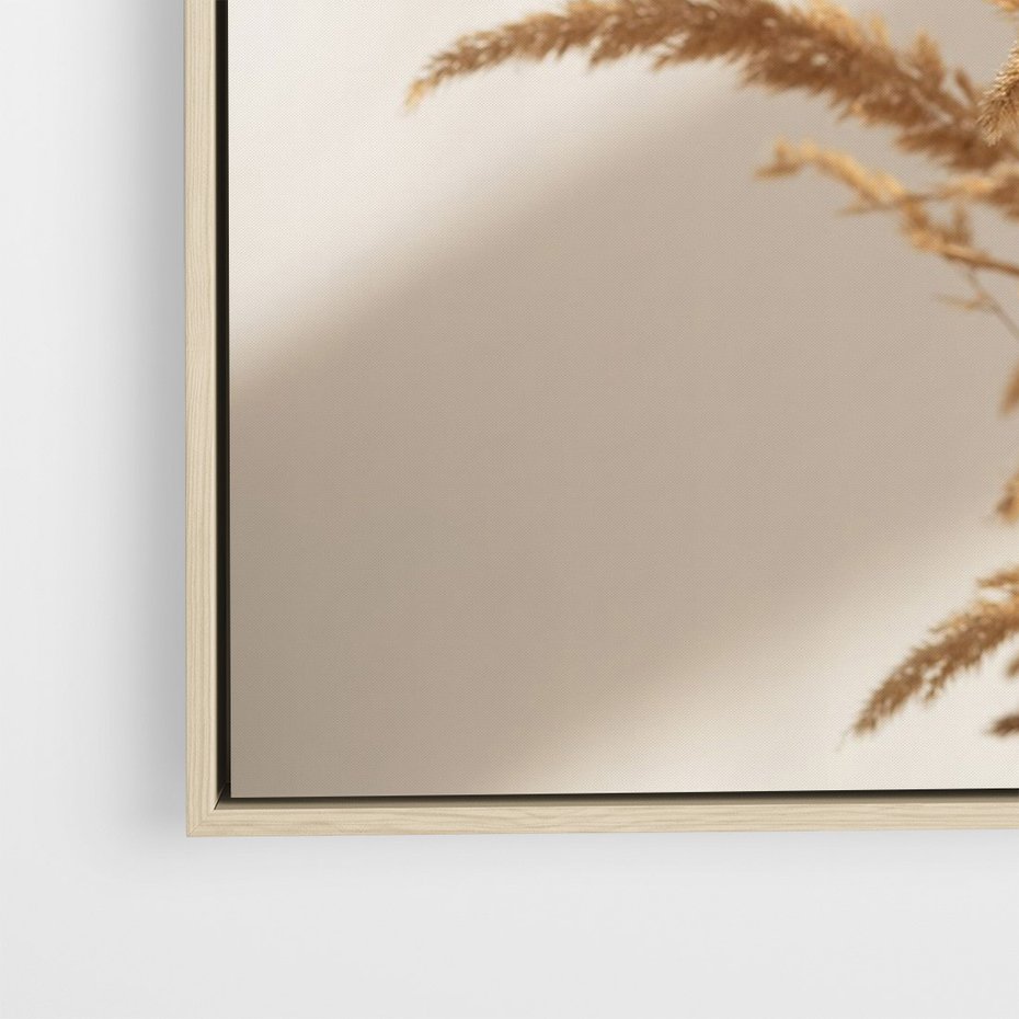 Obraz w ramie 50x70 - Swobodne trawy boho - boho, suche - rama drewno