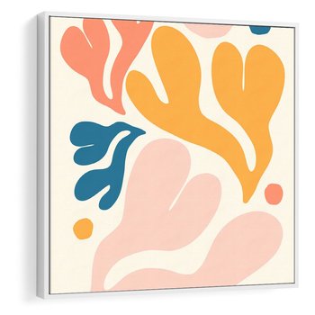 Obraz w ramie 80x80 - Granice Inspiracji - abstrakcyjne dziwne formy, nowoczesny plakat - rama biała