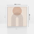 Obraz w ramie 80x80 - Konturem Zdefiniowane - boho plakat, minimalizm - rama biała
