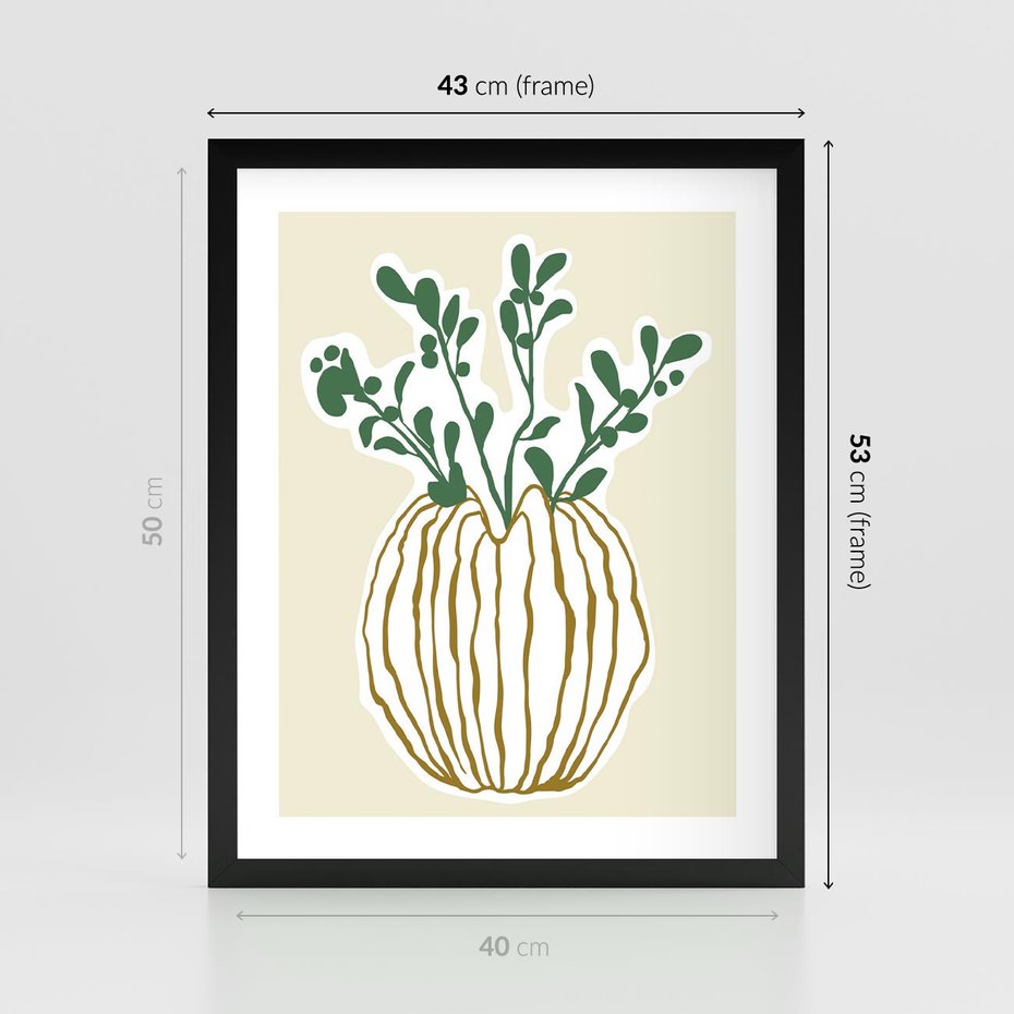 Plakat w ramie 40x50 - Przenikające Formy - abstrakcyjny plakat, kwiaty - rama czarna