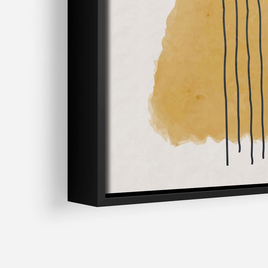 Obraz w ramie 50x70 - Migocące Impulsy - abstrakcyjna akwarelowa plama, nieregularne kreski - rama czarna