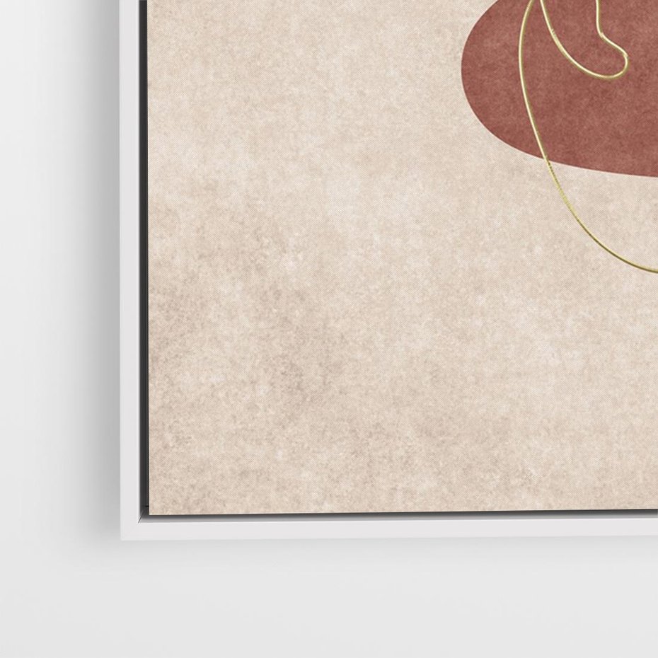 Obraz w ramie 70x50 - Akwarelowa Magia Liści - grafika, styl mid century - rama biała