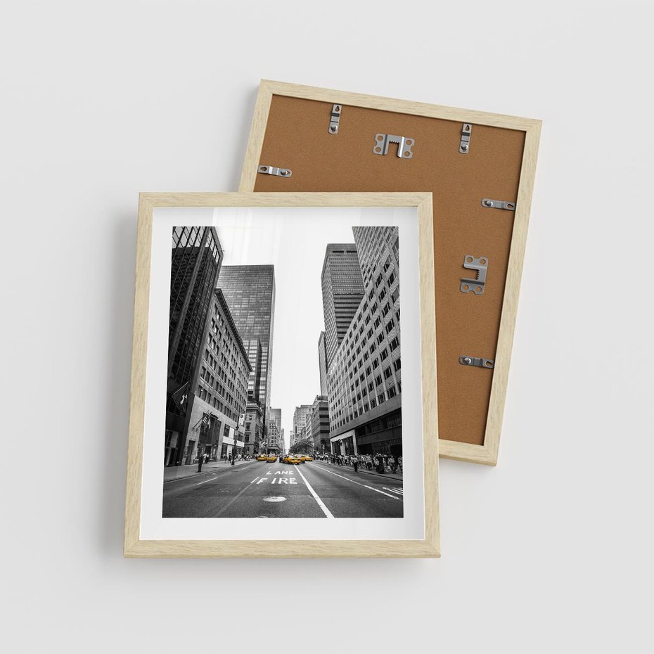 Plakat w ramie 40x50 - Ulica Nowego Jorku - ulica, Nowy Jork - rama drewno