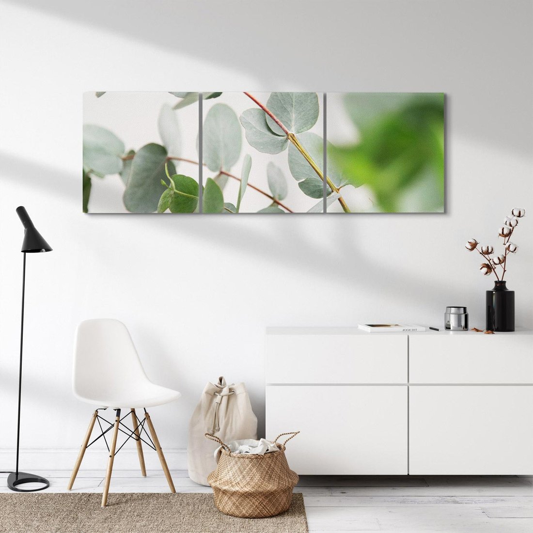 Obraz na płótnie 90x30 - Liście eukaliptusa w naturze - eukaliptus, liście