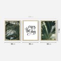 Zestaw obrazy w ramie 50x70 galeria - Palmy, pozytywe, myślenie - rama drewno