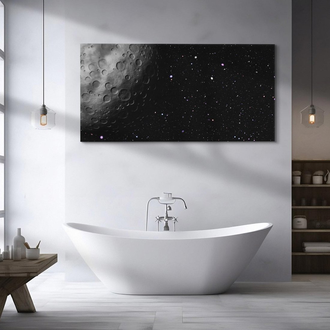 Obraz na płótnie 120x60 - Księżyc kosmiczny - księżyc, kosmos