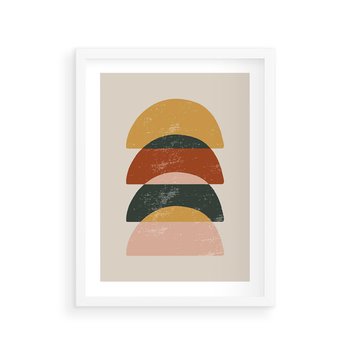 Plakat w ramie 30x40 - Energetyczne Wzory - nowoczesny plakat, abstrakcyjne kształty - rama biała