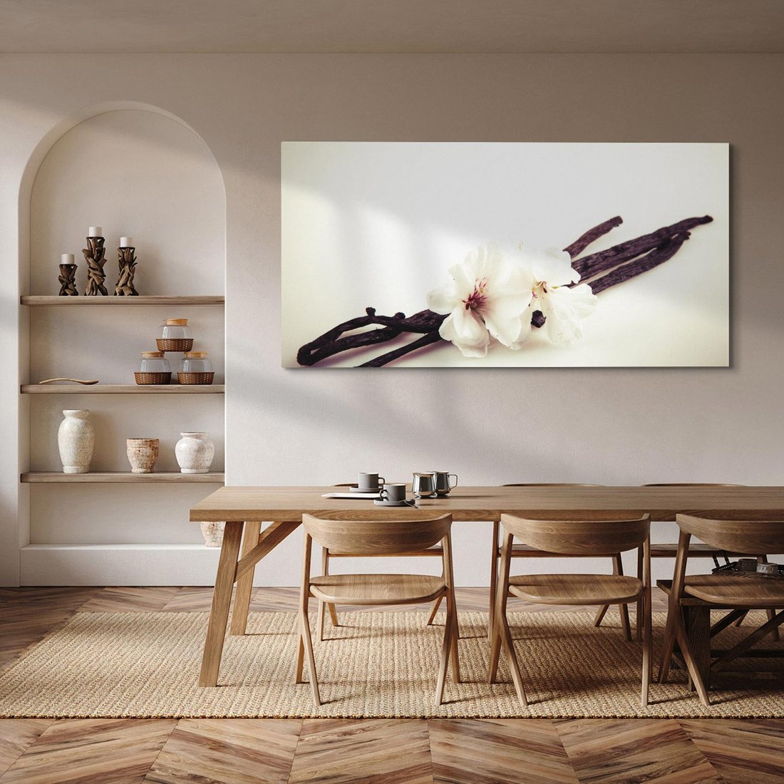 Obraz na płótnie 140x70 - Czuła delikatność wanilii - wanilia, kwiaty