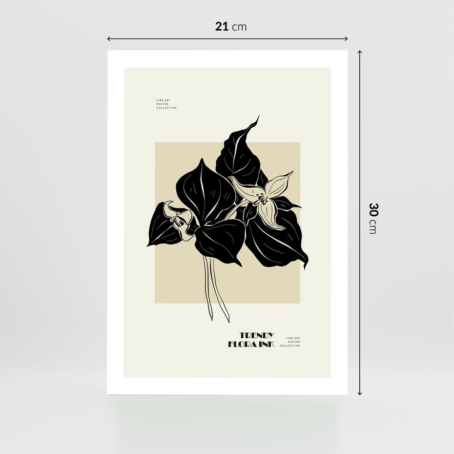 Plakat bez ramy 21x30 - Ekspresja w szkicowanych kształtach - kwiaty, typografia