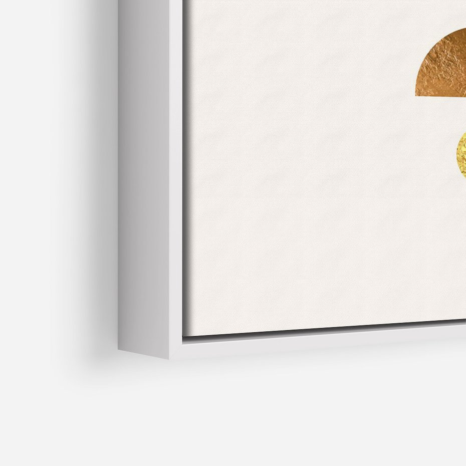 Obraz w ramie 70x100 - Abstrakcyjne Wzory - geometryczne złote kształty, tekstura - rama biała