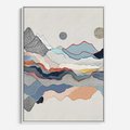Obraz w ramie 80x120 - Dynamiczne Góry - akwarelowe graficzne góry, krajobraz - rama biała
