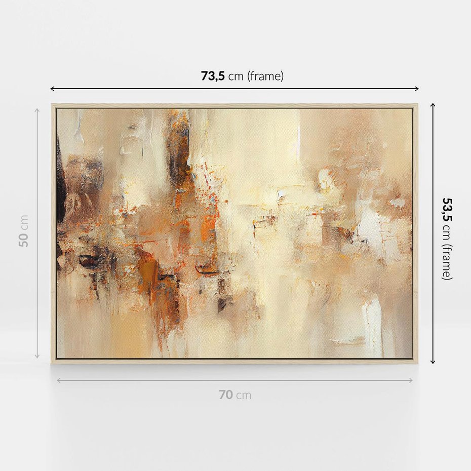 Obraz w ramie 70x50 - Odbicie utraconych barw - abstrakcja, tekstury farb - rama drewno