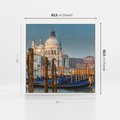 Obraz w ramie 80x80 - Urok Wenecji - fotografia, przystań w Wenecji - rama biała