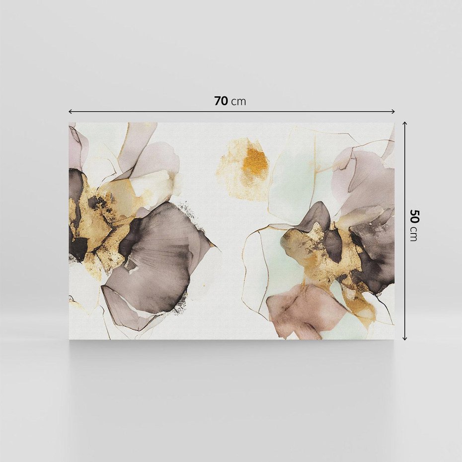 Obraz na płótnie 70x50 - Nowoczesne Elegancje - akwarela, złote linie i plamy