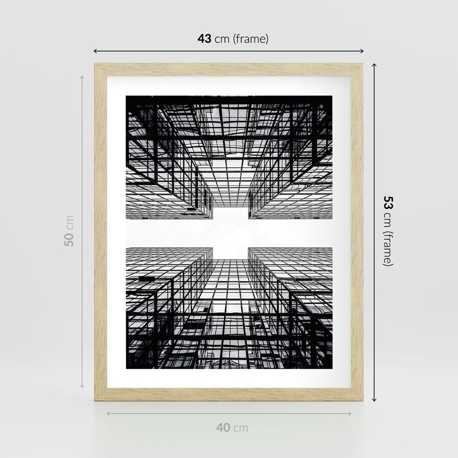 Plakat w ramie 40x50 - Czar i Wielkość - wieżowce, architektura - rama drewno