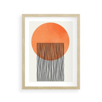 Plakat w ramie 40x50 - Echa Wyobraźni - koło, boho styl - rama drewno