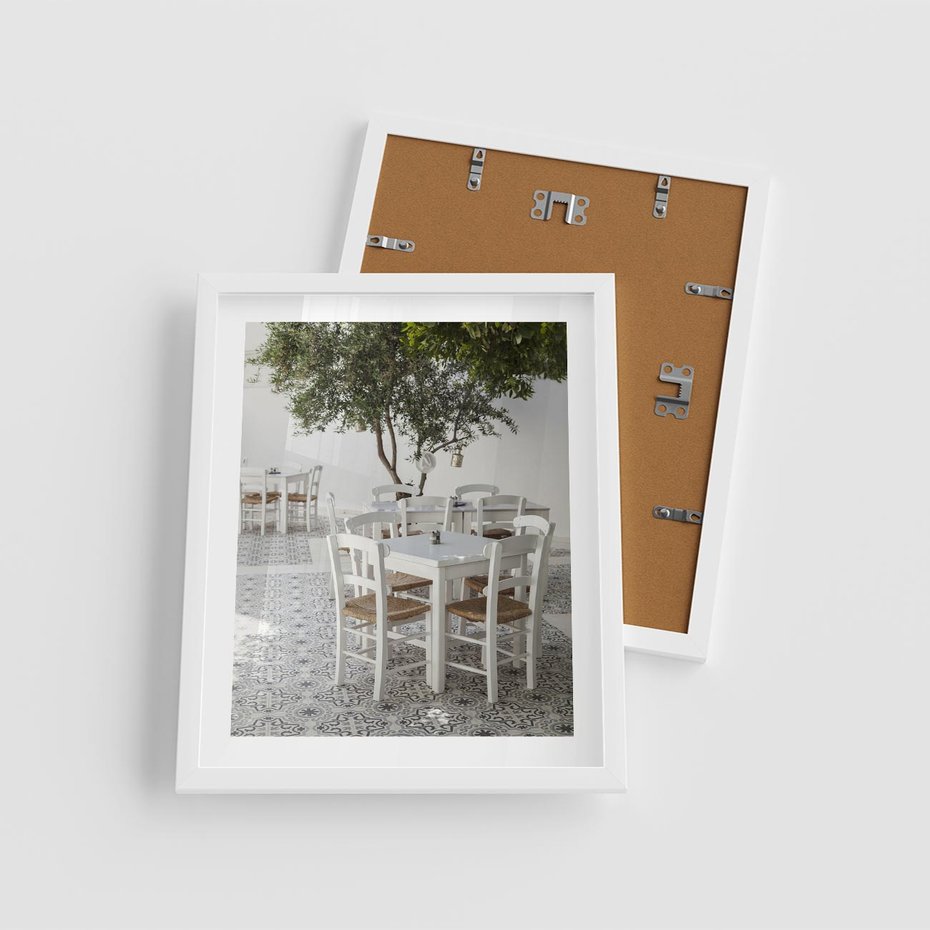 Plakat w ramie 40x50 - Włoska restauracja pełna smaków - włoska, restauracja - rama biała