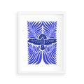 Plakat w ramie 30x40 - Etniczne Rekwizyty - etniczne roślinne wzory, granat - rama biała