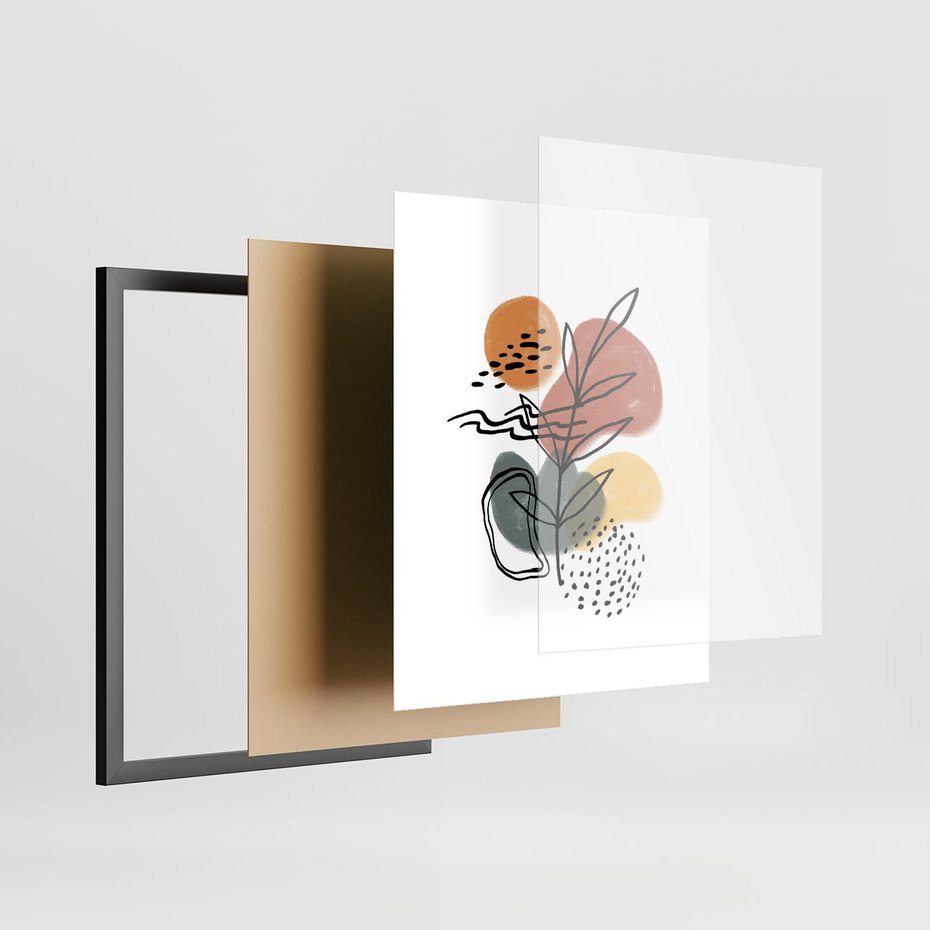 Plakat w ramie 40x50 - Bezgraniczne Przenikania - abstrakcja, sztuka nowoczesna - rama czarna