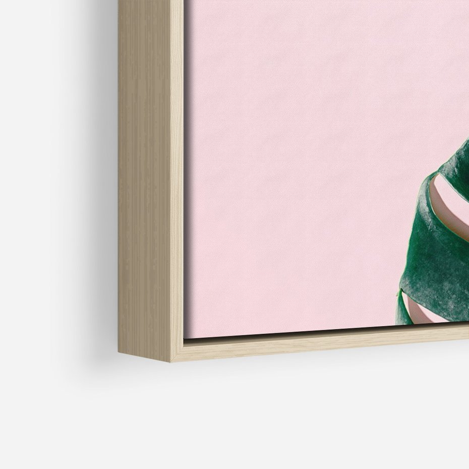 Obraz w ramie 50x70 - Siła Natury - liście, monstera - rama drewno