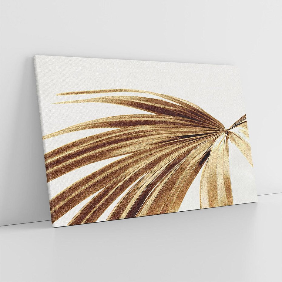 Obraz na płótnie 120x80 - Egzotyczny Blask - złote, liście