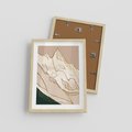 Plakat w ramie 30x40 - Góry w Złocie i Minimalizmie - grafika, złote góry - rama drewno