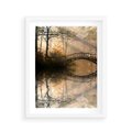 Plakat w ramie 40x50 - Romantyczny Mostek - mostek, romantyczny - rama biała
